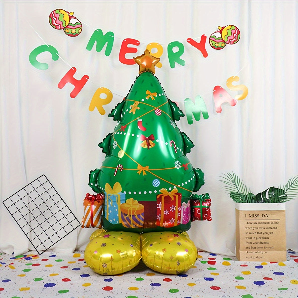 3D Standing Bell Tree Christmas Decoration Balloon