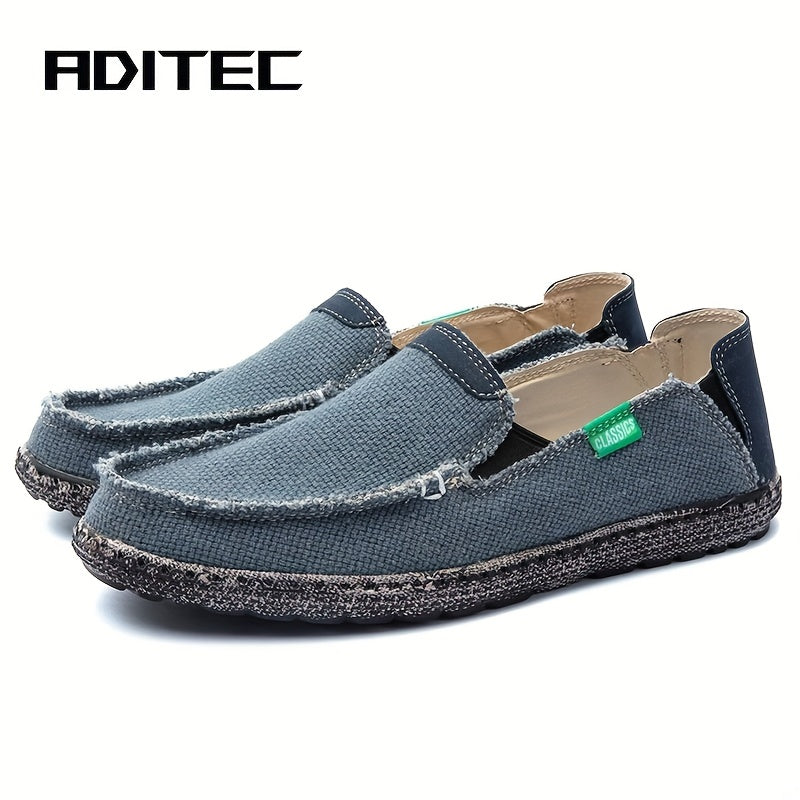 Men's Denim Casual Slip On Loafers Flat Shoes