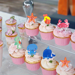 24pcs Marine Life Theme Party Cake Hat Marine Animal Cake Hat