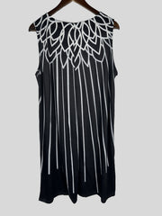 Geometric Print V Neck Stretch Tank Dress