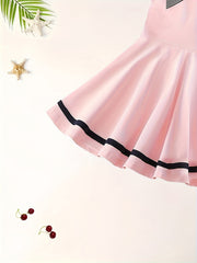 Girls Preppy Style Sleeveless Dress for Summer