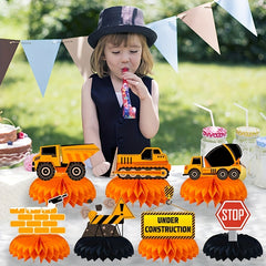 9pcs Engineering Car Theme Birthday Party Decorations