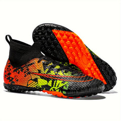 Boy's High Top Turf Football Boots Anti skid Breathable Lace Up TF Soccer Cleats