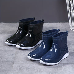 Men's Waterproof Mid Top Rain Boots for Outdoor Walking Fishing