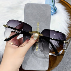 Square Rimless Sunglasses UV400 Gradient Glasses