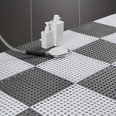 2 Pack Interlocking Drainage Tiles Waterproof Floor Mats for Bathroom Kitchen