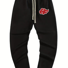 Anime Cloud Print Drawstring Sweatpants Loose Fit Pants Men's Casual Joggers