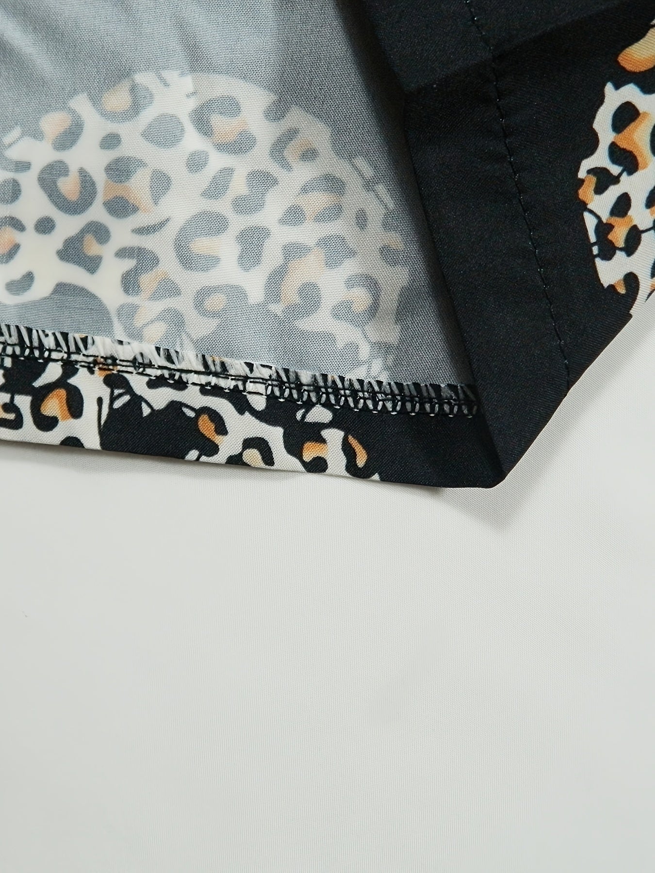 Leopard Skull Print Smocked Waist Shorts Casual Shorts