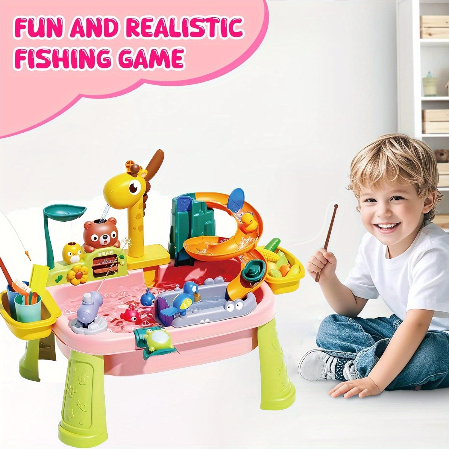 Giraffe Play Sink with Running Water Kitchen Sink Toys for Toddlers