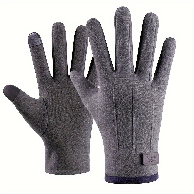 Men's Outdoor Cycling Gloves Warm Touch Screen Windproof Cold-proof Gloves