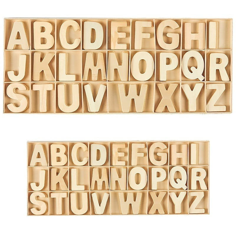 Wooden Letters Art Crafts Set 5 Uppercase Letters Sorting Trays DIY Signs