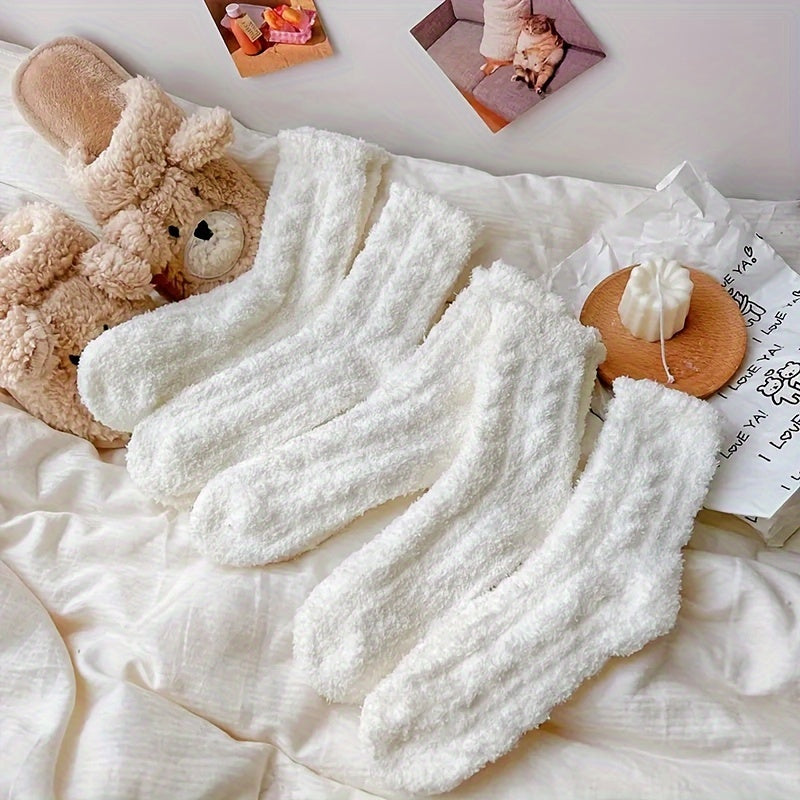 5 Pairs Plush Warm Floor Socks Comfortable Style