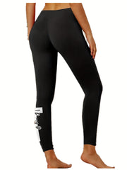 Faith Print Skinny Leggings Casual Every Stretchy Leggings Women's Clothing