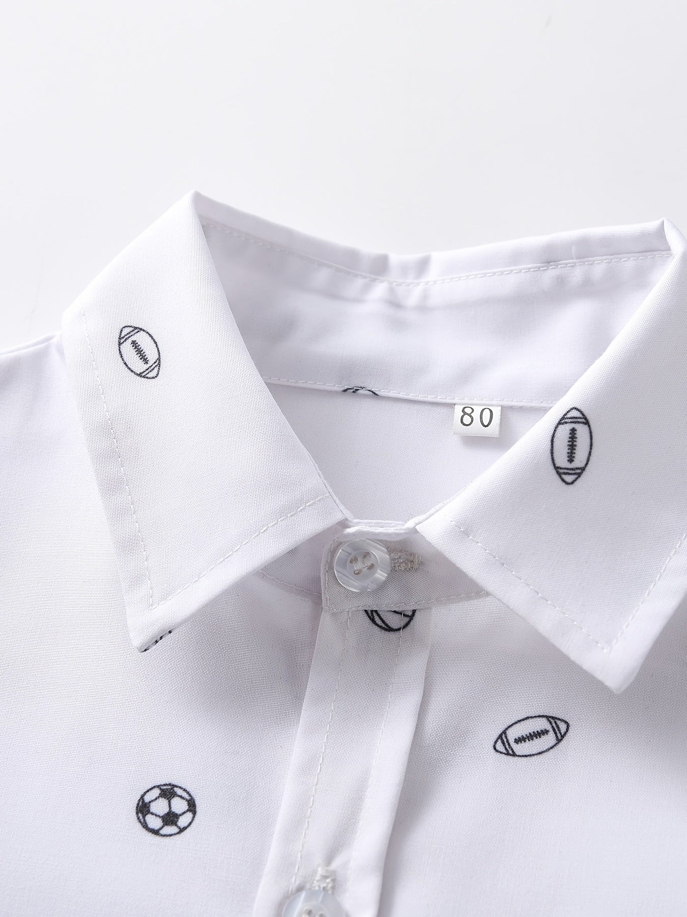 Boys Football Basketball Print Button Lapel Shirts