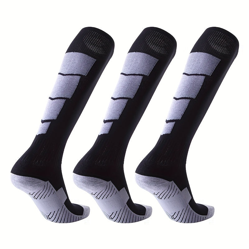 3 Pairs One Size Soccer Socks Non slip Wear resistant Breathable Stockings