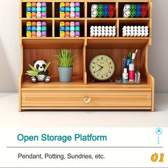 Wooden Desktop Storage Box Desk Drawer Style Rack