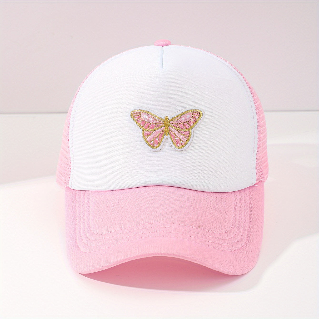 Butterfly Embroidery Mesh Baseball Cap for Couple