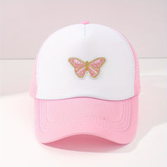 Butterfly Embroidery Mesh Baseball Cap for Couple