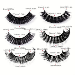 7 Pairs of Natural Looking False Lashes for Makeup Collection