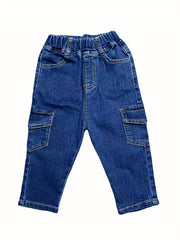 Boys Elastic Waist Vintage Denim Jeans