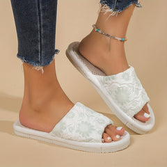 Women's Floral Graphic Slippers Soft Sole Flat Shoes