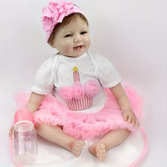 22 Inch Reborn Dolls Soft Silicone Vinyl Toddlers Dolls Boy Girl Toys