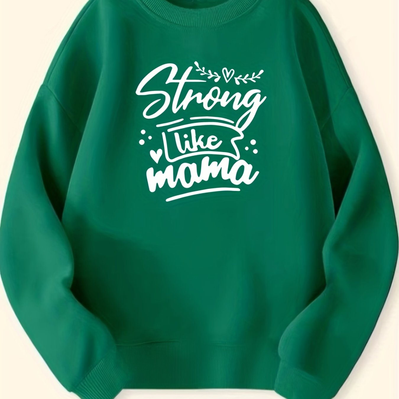 Girls Strong Like Mama Print Long Sleeve Sweatshirt Top Pullovers