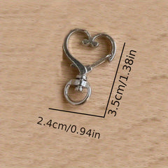 20pcs Heart Shaped Keychain Dog Buckle Jewelry DIY Accessories