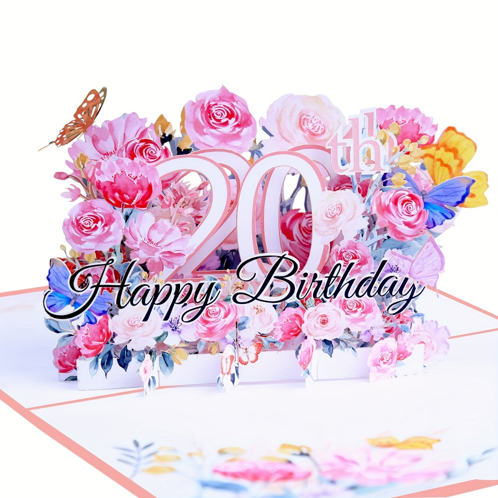 3D Birthday Greeting Card - 18, 20, 30 Years Old - With Envelope