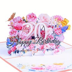 3D Birthday Greeting Card - 18, 20, 30 Years Old - With Envelope