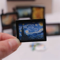 8pcs Retro Mini Picture Frame Doll Furniture Set