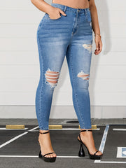 Ripped High Stretch Skinny Jeans