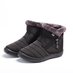 Waterproof Fleece Liner Snow Boots Ankle Thermal Insulated Flat Shoes