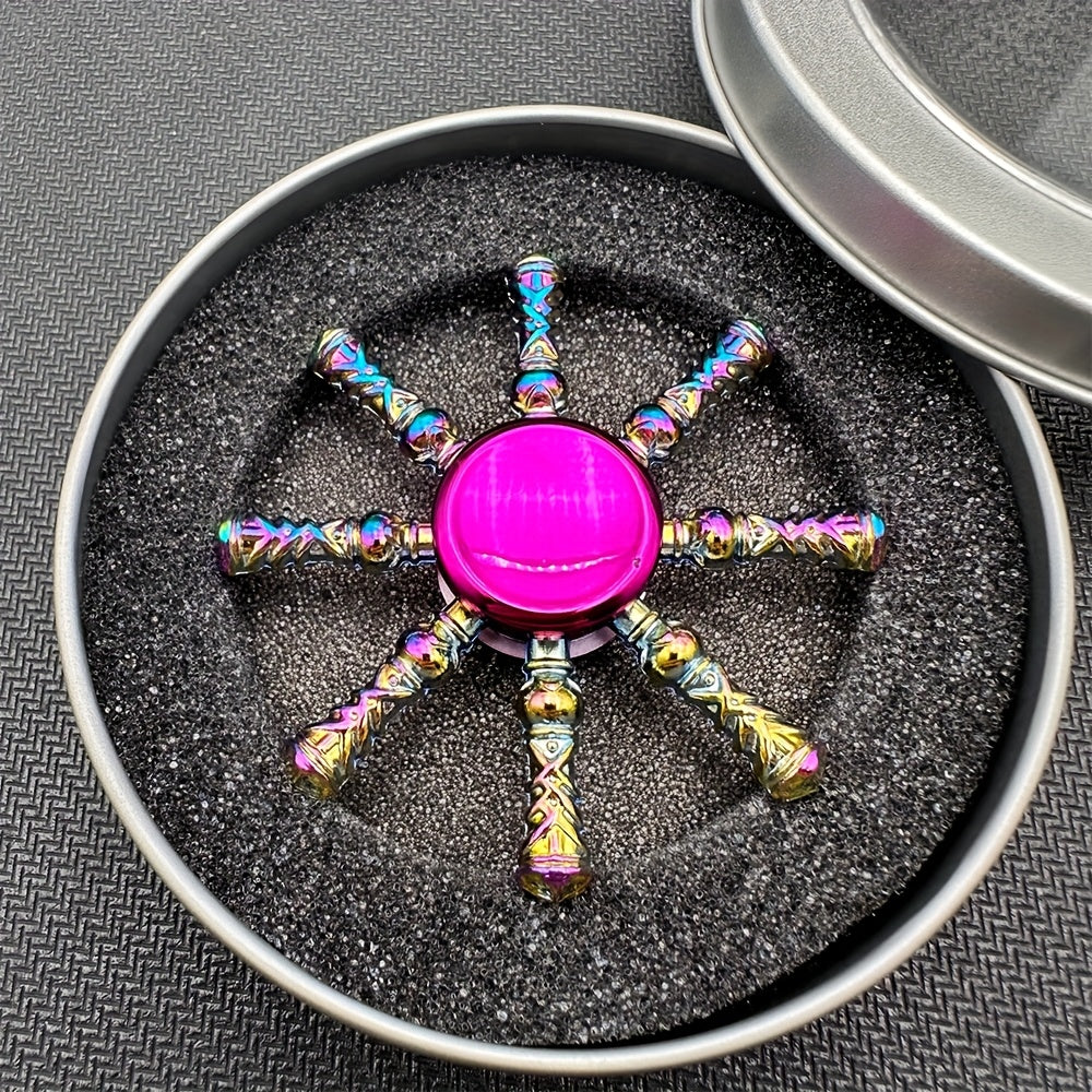 Colorful Rainbow Metal Fidget Spinner - Portable Desk Toy