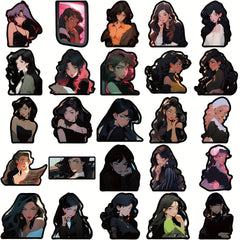 50pcs American Retro Spooky Character Diary Stickers for Stationery Decor