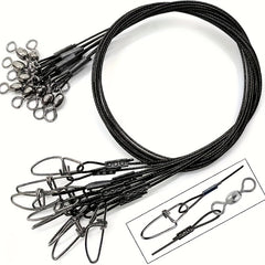 24pcs Steel Fishing Leaders Wire 56 7KG Heavy Duty Saltwater Fish Leader