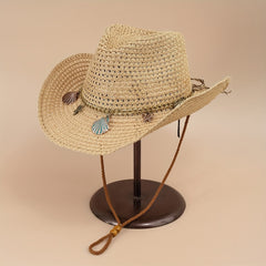 Boho Vintage Straw Sun Hat Cowboy Outdoor Travel Beach Hat