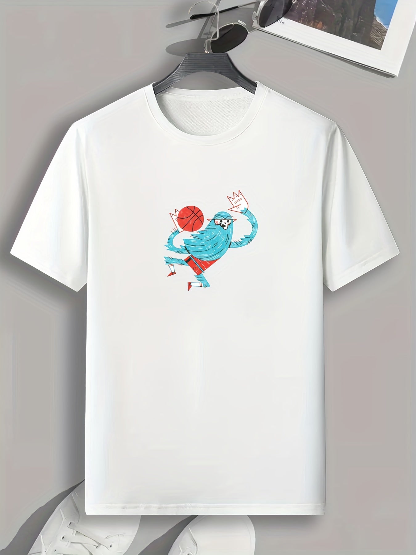 Monster Bball Player Print Men's Comfy Tee