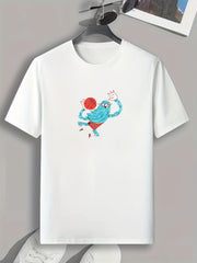 Monster Bball Player Print Men's Comfy Tee