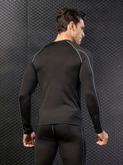 Men's Long Sleeve Compression Shirt for Sports Workout Training