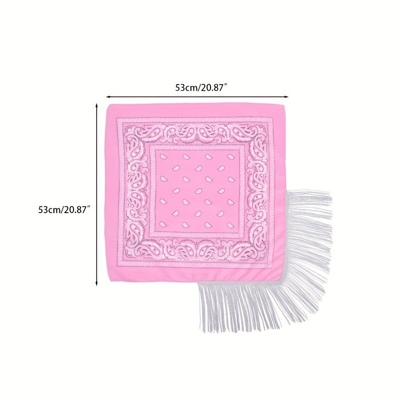 Sequin Bachelorette Bandanas Cowgirl Fringe Neckerchief Tassel Trim