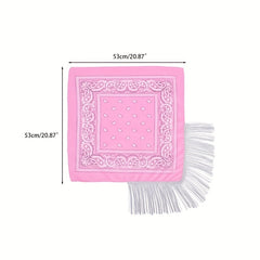 Sequin Bachelorette Bandanas Cowgirl Fringe Neckerchief Tassel Trim