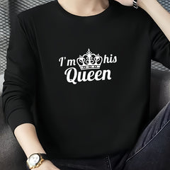 Crown Letter I'm His Queen Pattern Iron on Sticker