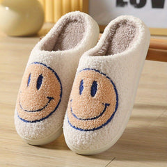 Cozy House Slippers Smiling Face Shoes Men Winter Shoes
