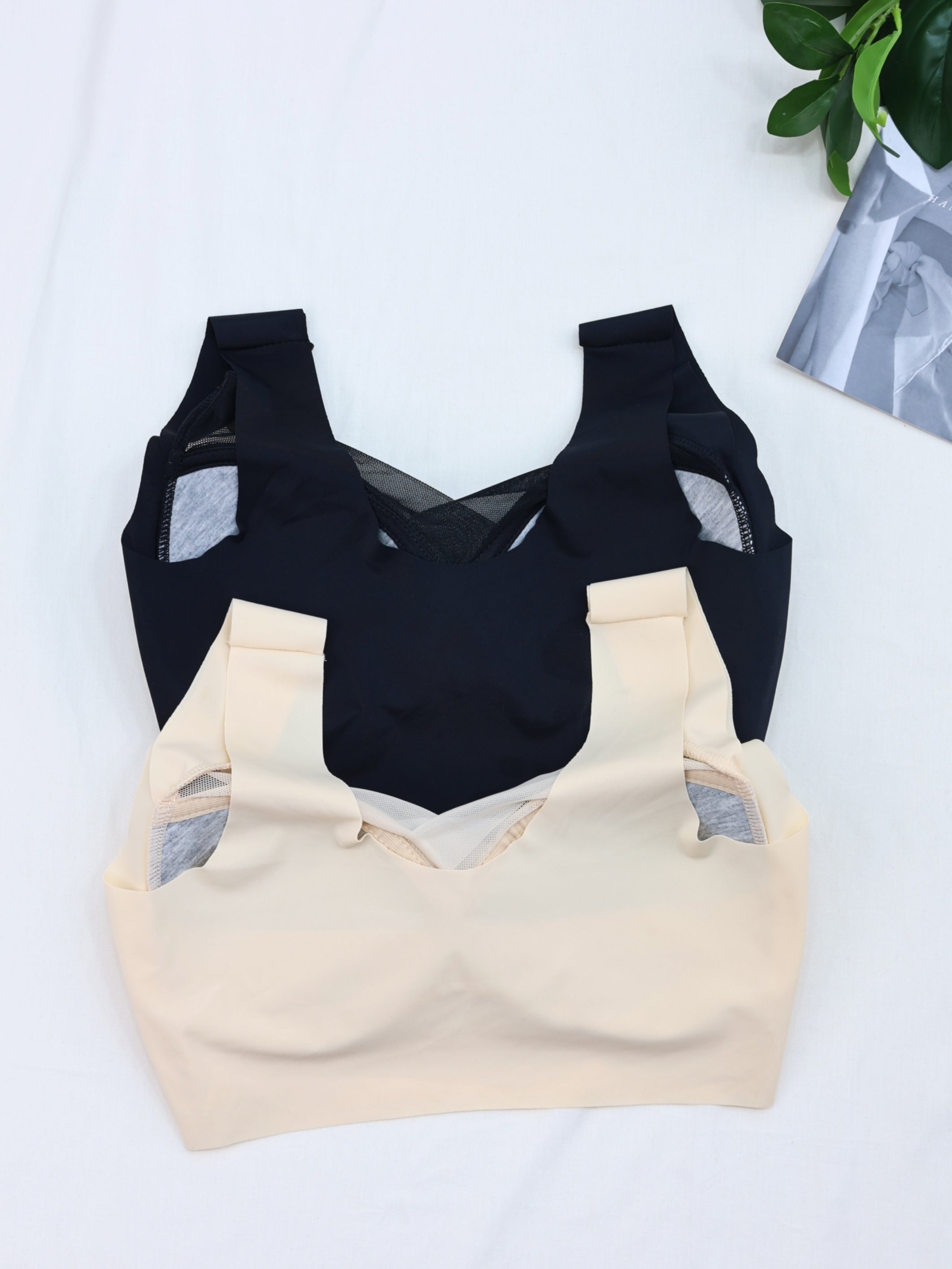 2pcs Wireless Push Up Bras Comfy & Breathable Everyday Lingerie