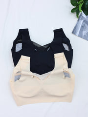 2pcs Wireless Push Up Bras Comfy & Breathable Everyday Lingerie