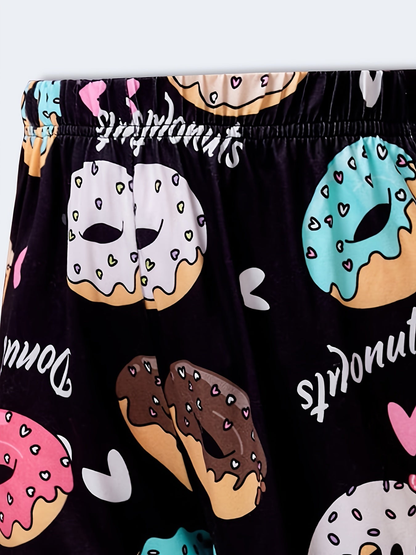 Girl's Donut Graphic High Waist Sweatpants Casual Jogger Pants