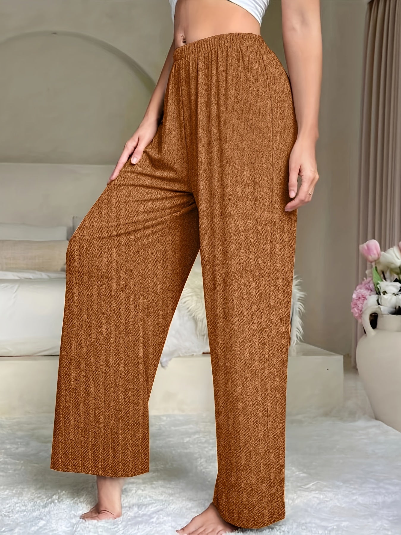 Solid Wide Leg Stretch Lounge Pants