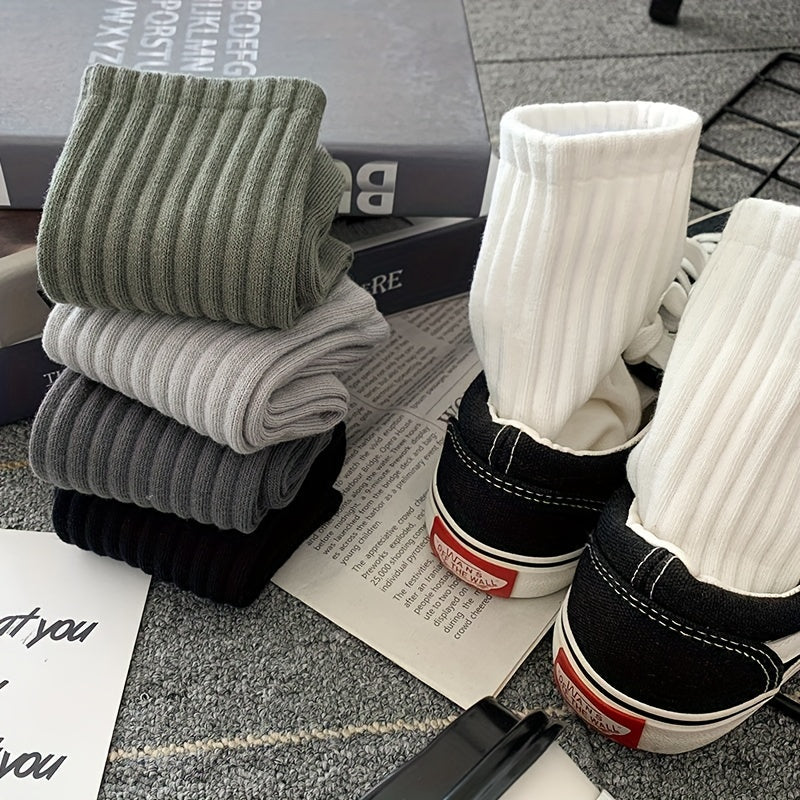 5 Pairs Comfy & Breathable Solid Socks for Women