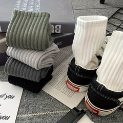 5 Pairs Comfy & Breathable Solid Socks for Women